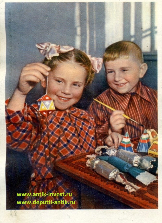 Открытка Изогиз 1954 г Перед новым годом советские открытки где продать