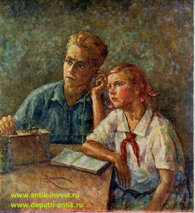 Открытка Юные радиолюбители АХР 1920-е гг редкие открытки СССР