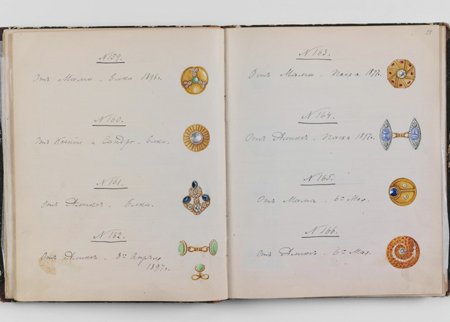 Россия, 1889-1913 гг. Бумага, картон, кожа, акварель, белила, графитный карандаш, твореное золото, чернила.