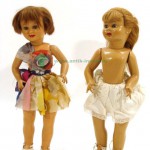 две испанские куколки целлулоидная и картон пропитка 49 см
