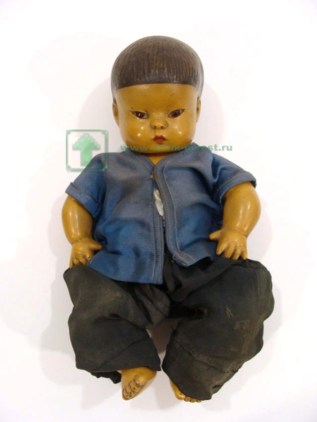 кукла из композита китаец азиат глаза стеклянные 26 см