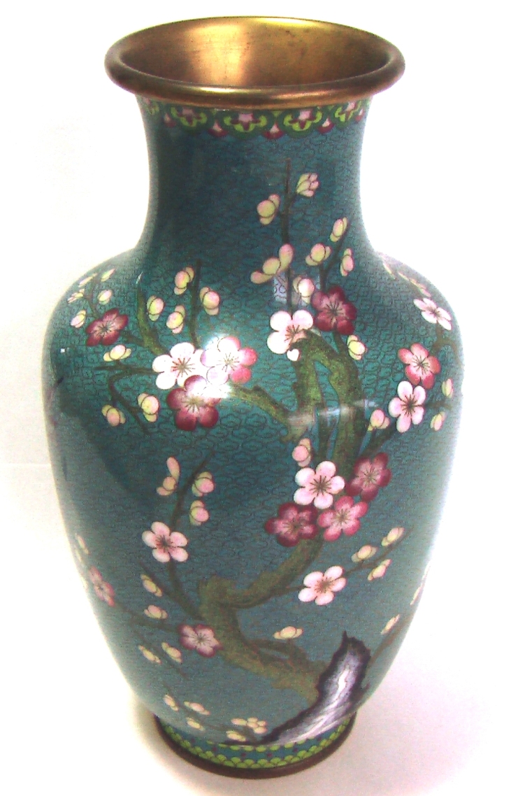 старинная китайская ваза большая эмали клуазоне 33 см