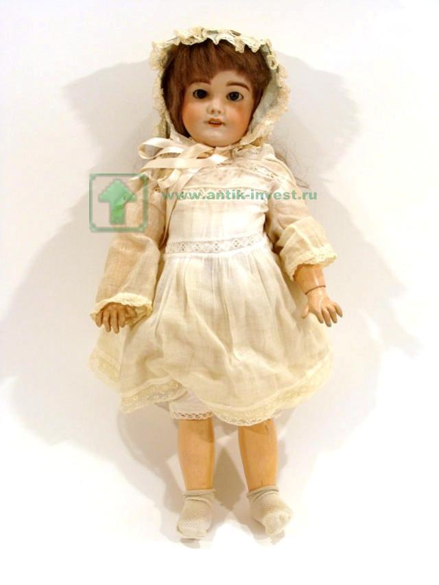старинная французская кукла прошлого века глаза закрываются голова фарфор реставрации 48 см
