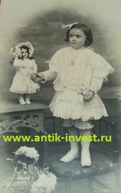 старинное фото кукла девочка