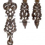 старинные серебряные серьги с бриллиантами 18-19 век