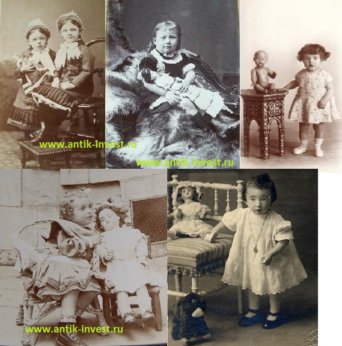 старинные фотографии дети игрушки куклы