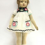 фетровая винтажная кукла ленчи Lenciолосы мохеровые 54 см