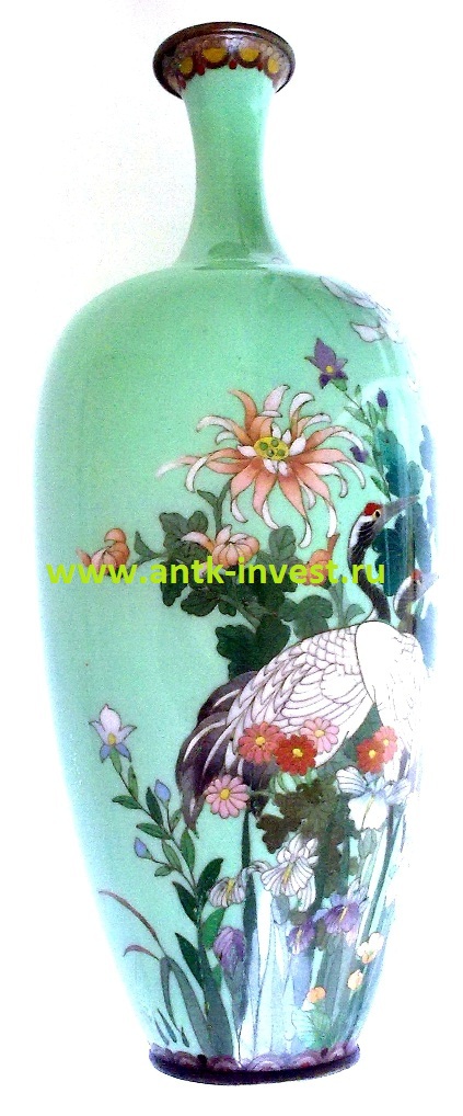 японская ваза клуазоне cloisonne vase meiji Hayashi Kodenji 1868 - 1912